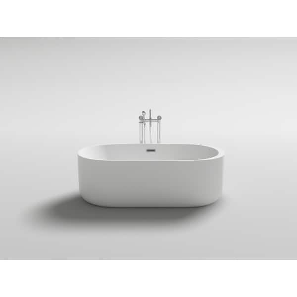 Broxton 67" Freestanding Air jetted White Acrylic Bathtub Bed Bath